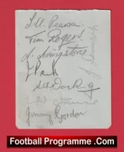 Newcastle United Footall Club Multi Autographed Signed Sheet 1937 – 1938