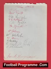 Oldham Athletic Footall Club Multi Autographed Signed Sheet 1933 – 1934