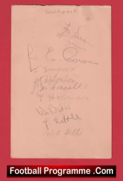 Southport Footall Club Multi Autographed Signed Sheet 1930s