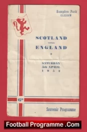 Scotland v England 1952 – Official Scottish Football Programmes
