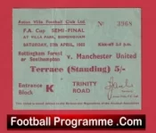 Southampton v Manchester United 1963 – Semi Final Football Ticket at Villa