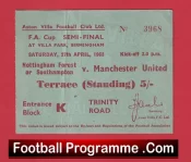 Southampton v Manchester United 1963 – Semi Final Football Ticket at Villa