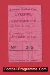 Liverpool v Manchester United 1975 – Football Ticket