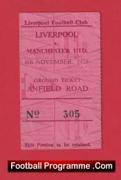 Liverpool v Manchester United 1975 – Football Ticket
