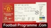 Manchester United v West Ham United 2002 – Match Ticket