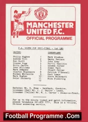 Manchester United v Sunderland  1982 – FA Youth Cup Semi Final + Hughes