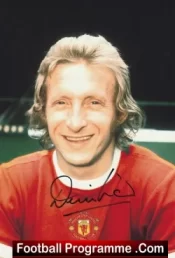 Manchester United Denis Law Autograph Signed Photograph Man Utd 1970s