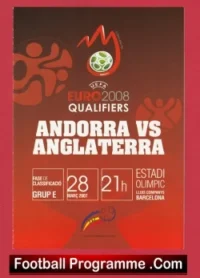 Andorra v England 2007 – Plus Match Ticket