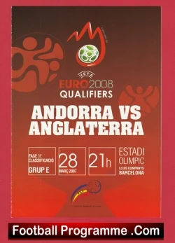 Andorra v England 2007 - Plus Match Ticket - football memorabilia