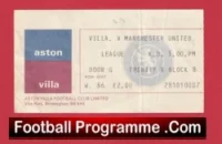 Aston Villa v Manchester United 1977 – Ticket 1970’s