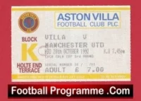 Aston Villa v Manchester United 1992 – League Champions Ticket