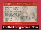 Blackburn Rovers v Everton 2000 – Pre Season Friendly Match Ticket