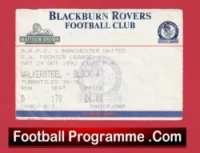 Blackburn Rovers v Manchester United 1992 – Football Ticket