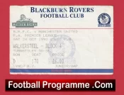 Blackburn Rovers v Manchester United 1992 – Football Ticket