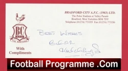 Bradford City Chris Hutchings Autograph Signed Compliments Slip - football programme