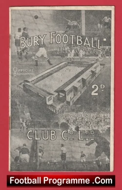Bury v Chesterfield 1946 - 1940s Football Programme - football programme