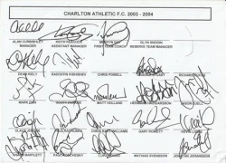 Charlton Athletic Football Club Multi Signed Autographed Sheet 2003 - 2004 - football programme