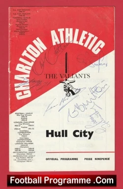 Charlton Athletic v Hull City 1968 - Multi Signed Autographed - football programme