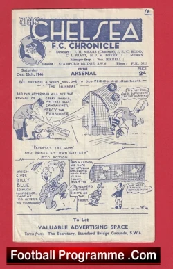 Chelsea v Arsenal 1946 - 1940s Football Programme - football programme