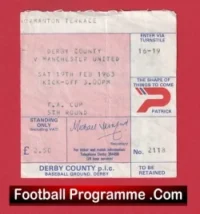 Derby County v Manchester United 1983 – Match Ticket