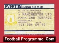 Everton v Manchester United 1993 – Match Day Ticket