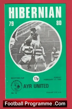 Hibernian Hibs v Ayr United 1980 + George Best - football programme