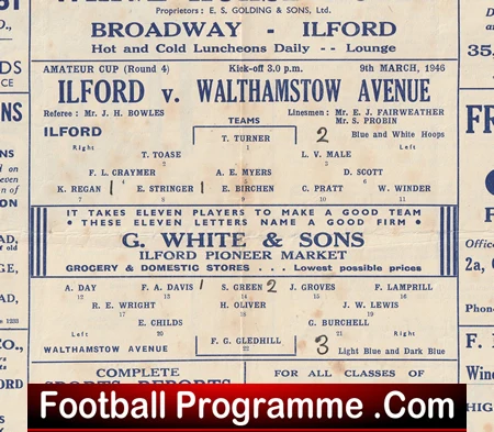 Ilford v Walthamstow Avenue 1946 - Amateur Cup - Image 3