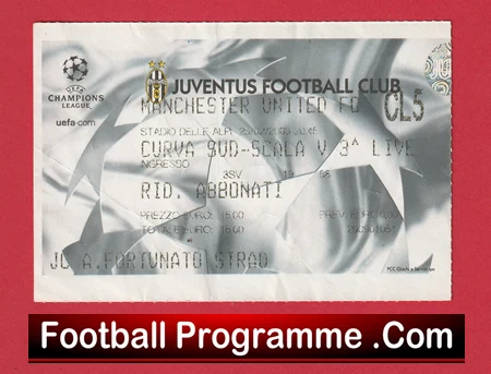 Juventus v Manchester United 2003 - Football Ticket Italy - Image 2