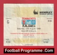 Liverpool v Arsenal 1989 – Charity Shield Ticket