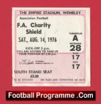 Liverpool v Southampton 1976 – Charity Shield Match Ticket