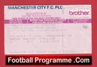 Manchester City v Manchester United 1991 – Football Ticket