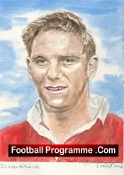 Manchester United Duncan Edwards Original Watercolour Painting – Genuine 2024