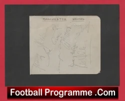 Manchester United Football Team Multi Signed Sheet Early 1950's - football programme