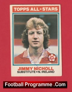Manchester United Jimmy Nicholl Autographed Signed Football Card - football programme
