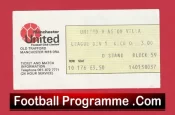 Manchester United v Aston Villa 1977 – Football Ticket