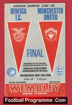 Manchester United v Benfica 1968 - European Cup Final Wembley - football programme