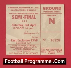 Manchester United v Derby County 1976 FA Cup Semi Final Football Ticket - football memorabilia