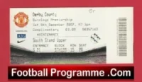 Manchester United v Derby County 2007 – Comp Match Ticket
