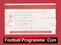 Manchester United v Everton 1992 – Match Ticket