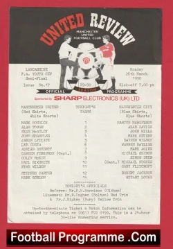 Manchester United v Leicester City 1990 - Youth Cup Semi Final + Ryan Giggs - football programme