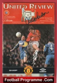 Manchester United v LKS Lodz 1998 – Multi Signed + Ferguson + Beckham