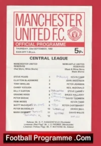 Manchester United v Newcastle United 1982 – Reserves + Peter Beardsley