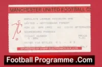 Manchester United v Nottingham Forest 1992 – Football Ticket