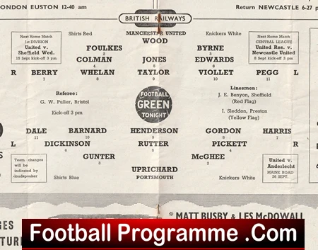 Manchester United v Portsmouth 1956 - Man Utd 50s + Token - Image 3
