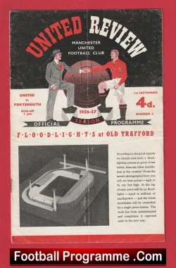 Manchester United v Portsmouth 1956 - Man Utd 50s + Token - football programme