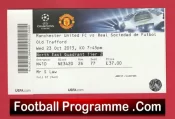 Manchester United v Real Sociedad 2013 – Match Ticket