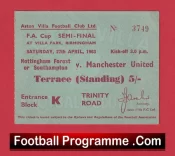 Manchester United v Southampton 1963 Semi Final Football Ticket