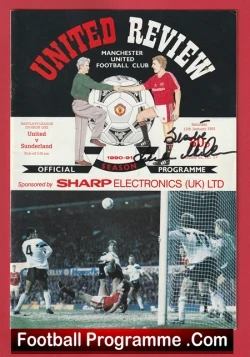 Manchester United v Sunderland 1991 - Signed Brian McClair Autograph - football programme
