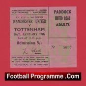 Manchester United v Tottenham 1968 – Ticket FA Cup Match