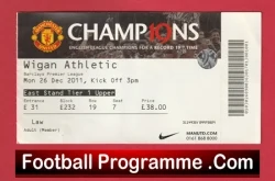 Manchester United v Wigan Athletic 2011 - Football Ticket - football memorabilia